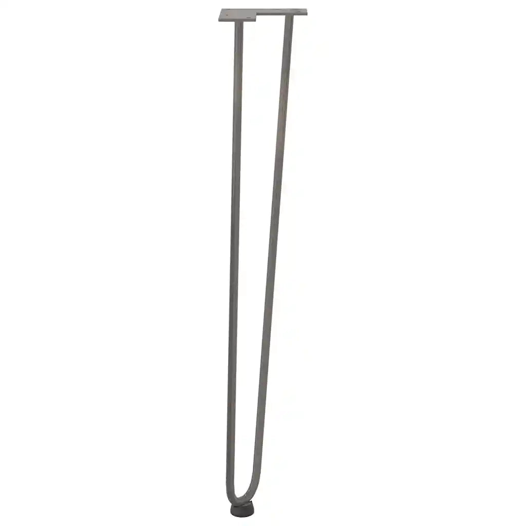 Gambe a forcina per tavoli consolle 4 pz in acciaio naturale 72 cm in acciaio massiccio 4012427