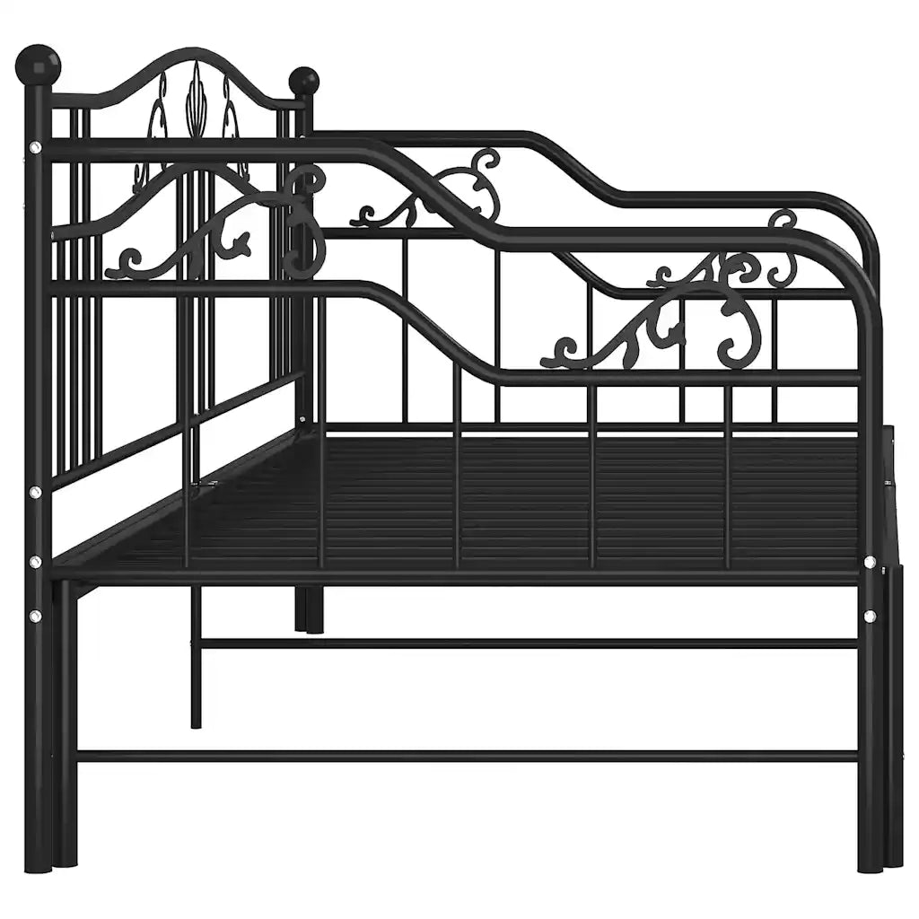 Telaio Divano Letto Estraibile Nero in Metallo 90x200 cm 324764