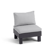 Seduta Modulare Elements con Schienale e Cuscino Keter 65x74x73 cm Effetto Legno Grafite