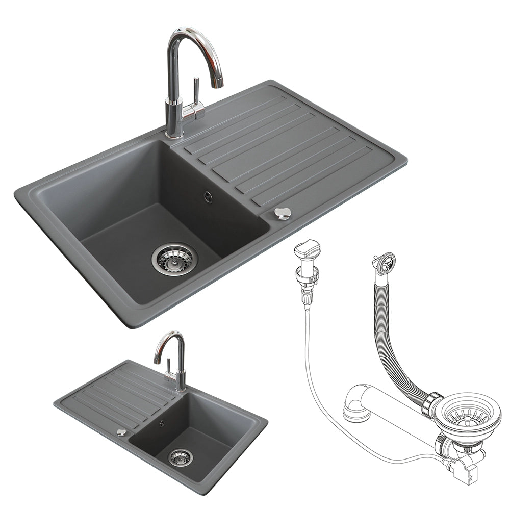 Bergström Lavello Grigio 76.5 x 46 cm con asciugatura