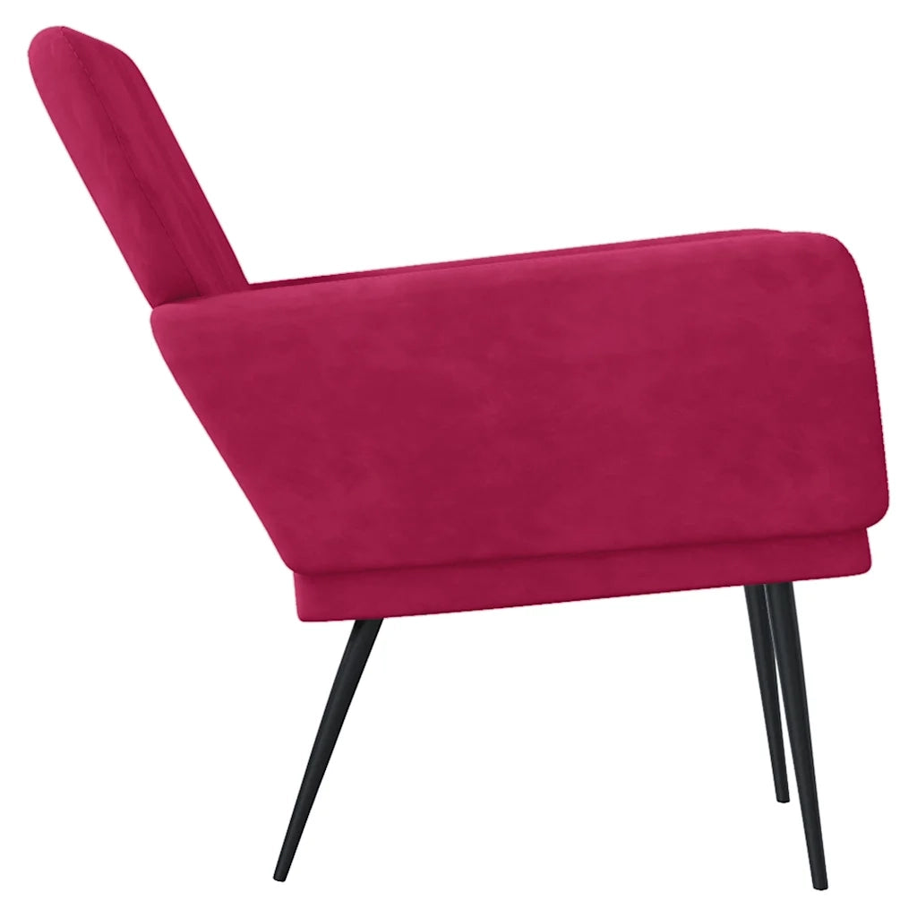 Poltrona Rosso Vino 62x79x79 cm Velluto cod mxl 15045