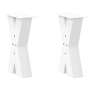 Set di 2 gambe regolabili per tavolino da caffè a forma di X 28 x 42-43 cm per stile decorativo moderno acciaio bianco 02_0057221