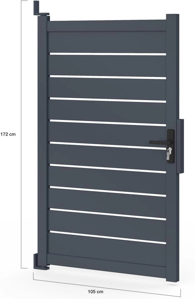 Porta a battente 100x160 cm in alluminio forato grigio antracite