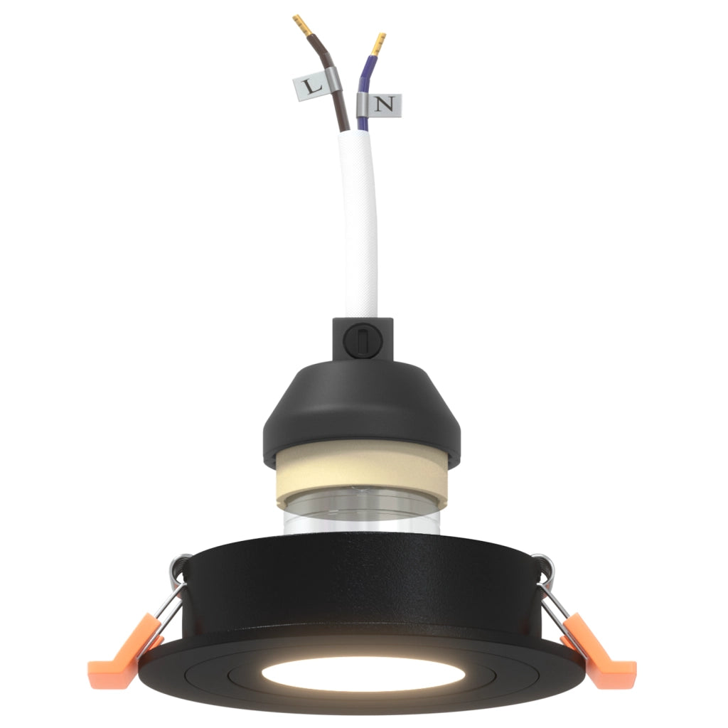 Faretti incassati 6 pz Rotondi GU10 Nero Ã˜91 mm