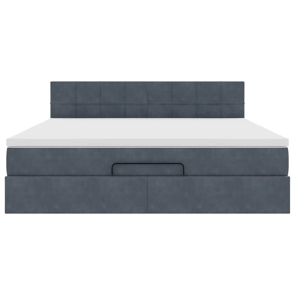 Struttura Letto Pouf con Materasso 180x200 cm in Velluto