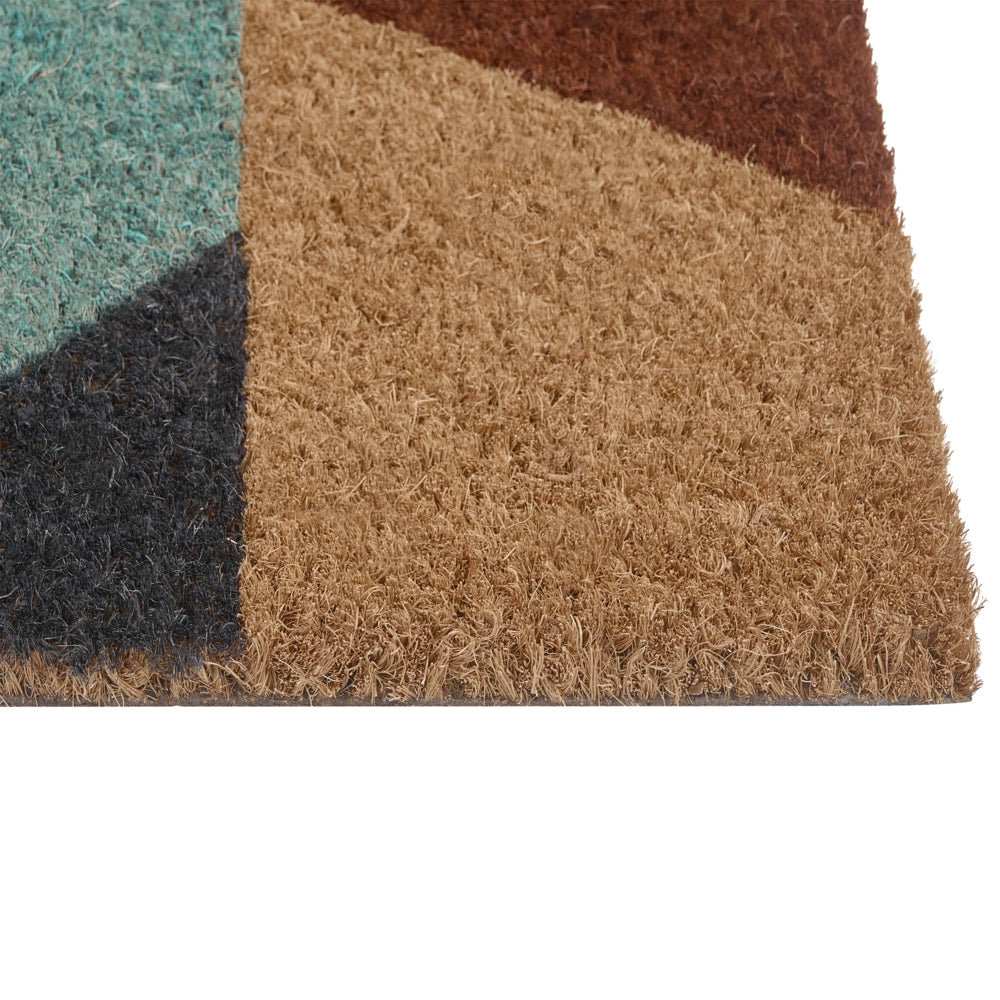Zerbino multicolore in fibra di cocco con fondo antiscivolo 50 x 80 cm Antiscivolo Decorativo Motivo geometrico Zerbino di benvenuto