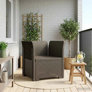 Sedia da giardino-Poltrona a 1 Posto Aspetto Rattan PP Grigio Chiaro