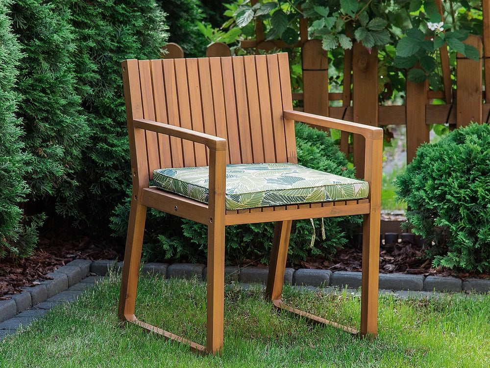 Cuscino di seduta per sedia da giardino in tessuto resistente all'acqua con motivo foglia verde
