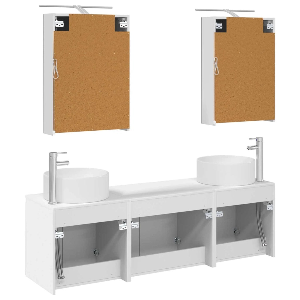 Set di Armadi da Bagno 5 pcs Bianco Legno ingegnerizzato 3406551