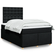 Giroletto a Molle con Materasso Nero 120x200 cm in Tessuto