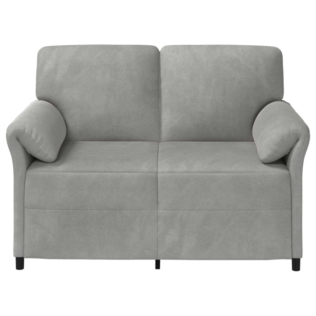 Divano | Divano da soggiorno | Sofa a 2 Posti Grigio Chiaro 138 x 83 x 95 cm Velluto