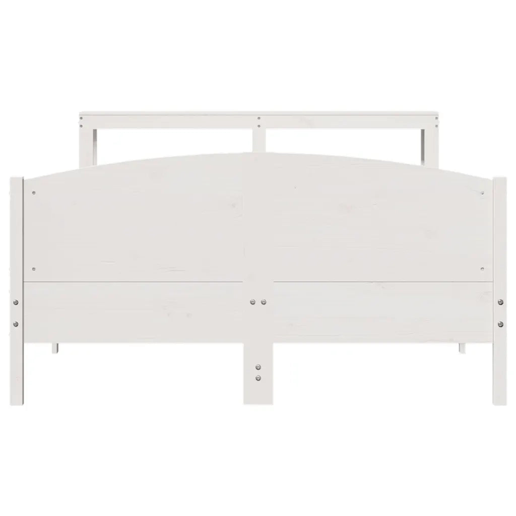 Letto senza Materasso Bianco 140x190 cm Legno Massello di Pino 3306232