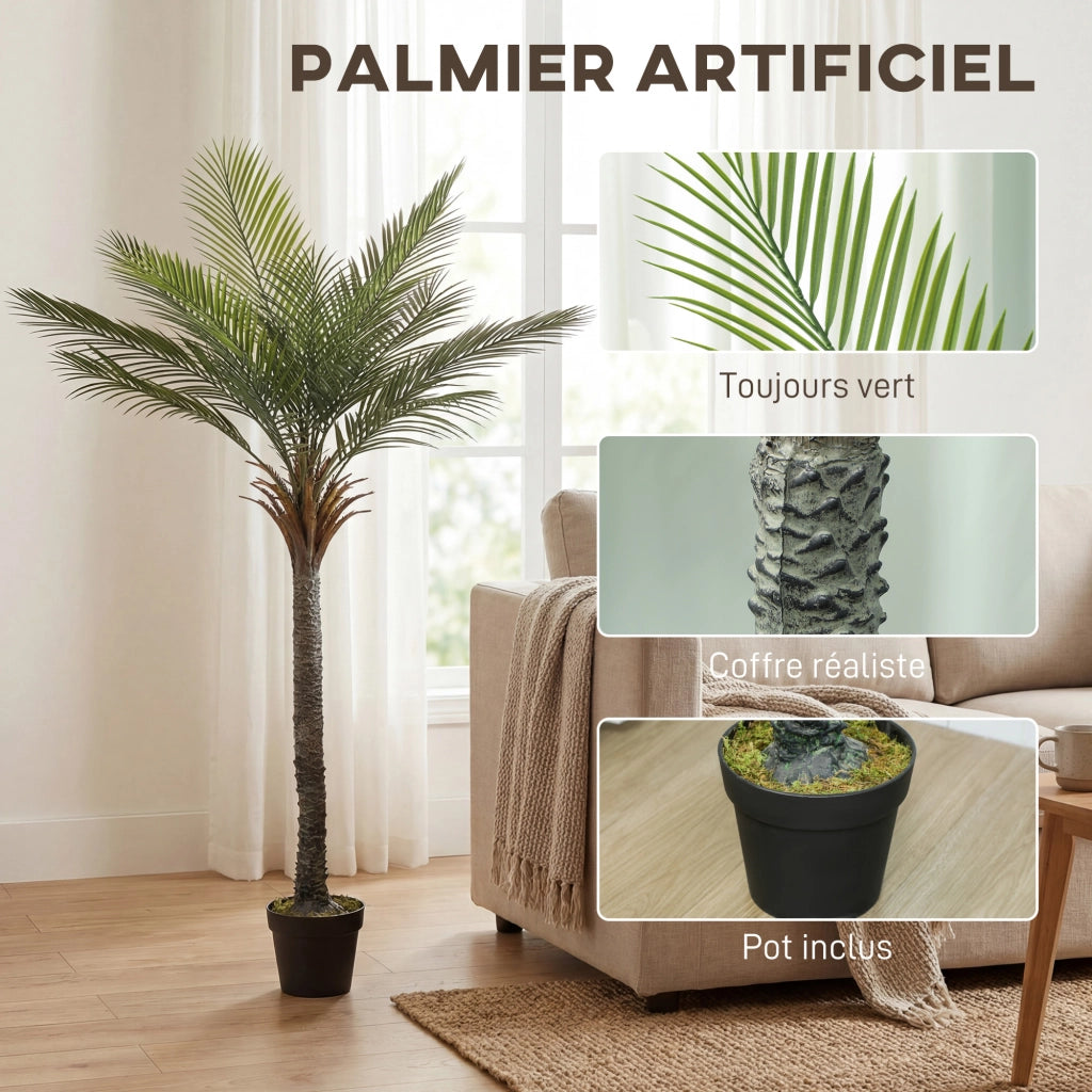 Pianta artificiale tropicale in vaso ¨C zephmum ¨C verde, 180 cm, 15 foglie
