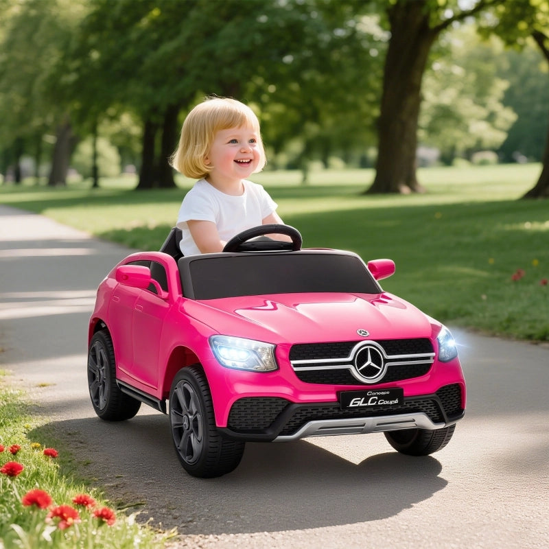 Macchina elettrica per bambini, auto per bambini 12V con telecomando, luci a LED, musica, 3 velocit¨¤, 3-6 anni, rosa