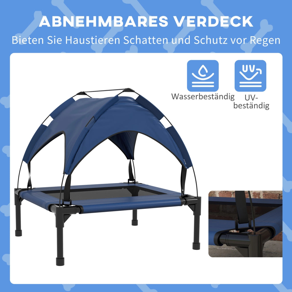 Cuccia per cani con tetto ¨C Xylo ¨C 76x61x69.5 cm, blu scuro, impermeabile