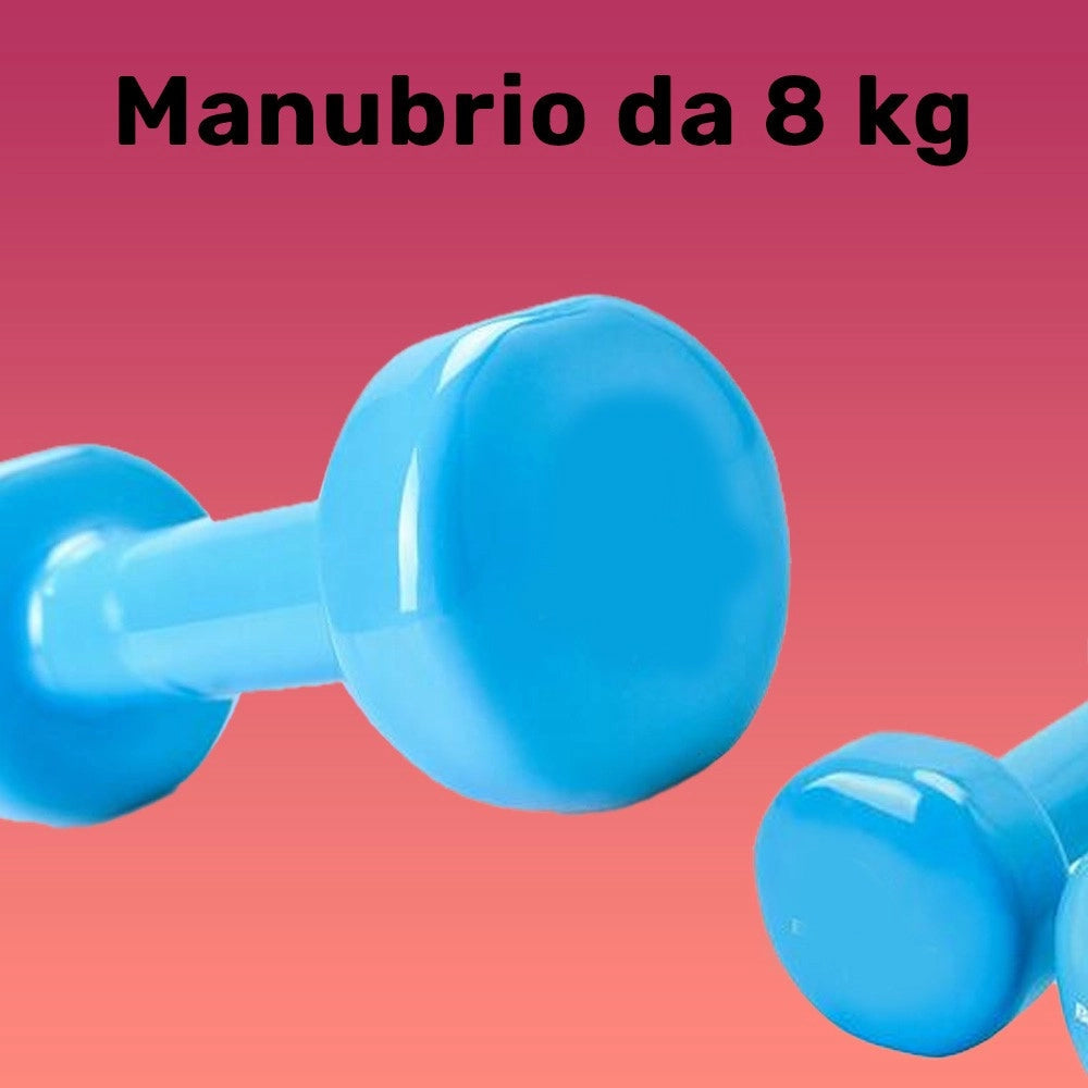 Trade Shop - Manubrio Singolo 8 Kg In Vinile Allenamento Esercizi Casa Palestra Workout Fit -
