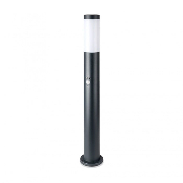 V-TAC VT-838 Piantana LED da Giardino 80cm con Portalampada E27 (max 60W) in Acciaio Inossidabile IP44 con sensore di movimento Colore Griggio - SKU 8966