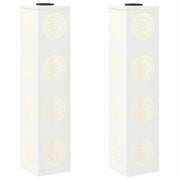 Set di 2 lampade solari da esterno moderne autoportanti in acciaio bianco dimensioni 18 x 18 x 80 cm codice 02_0052602.