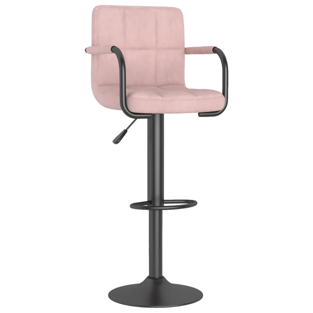 Sgabello da Bar Rosa in Velluto cod mxl 69550