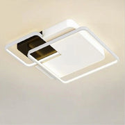 Trade Shop - Plafoniera Led 35w 3 Quadrati Bianco Nero Lampadario Soffitto Luce Naturale 70814 -