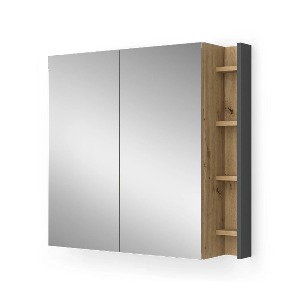 Vicco Specchio contenitore bagno Artigiano 80 x 75 cm con ripiani