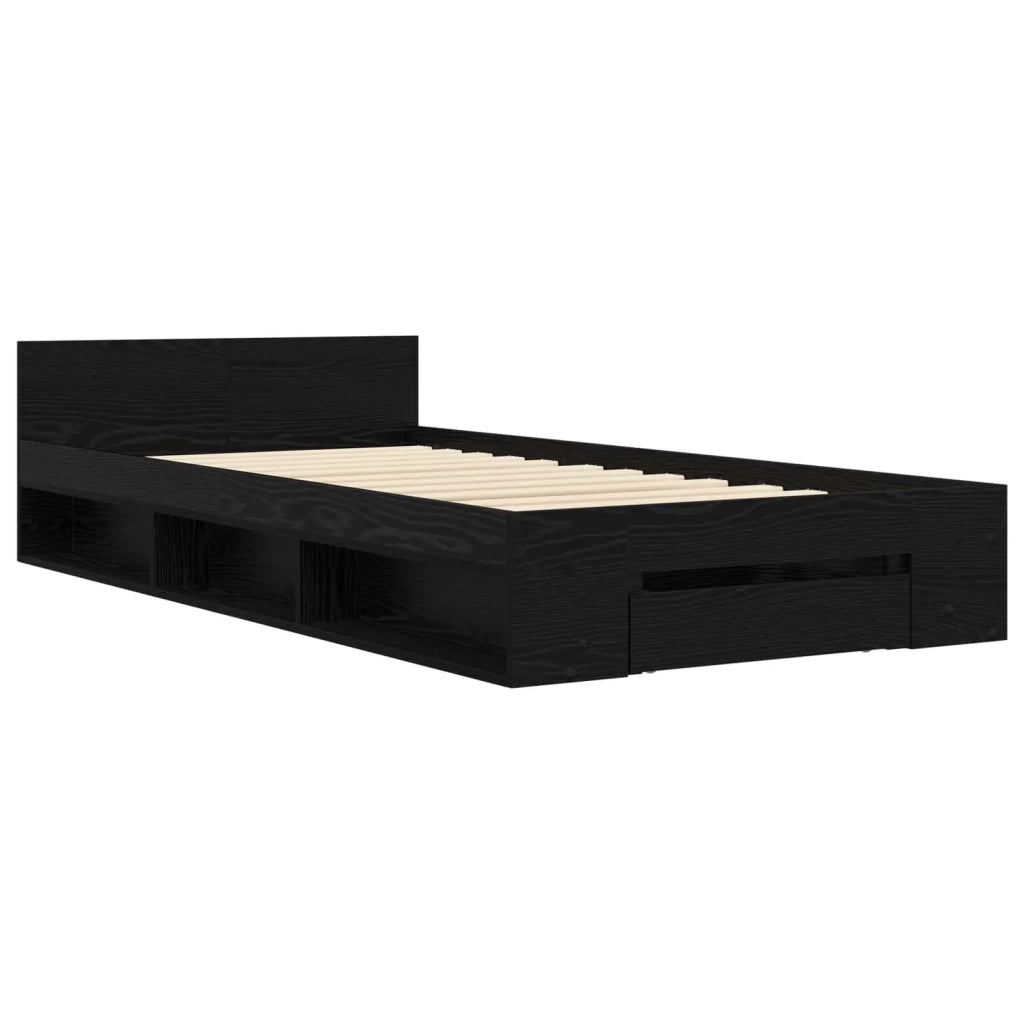Telaio del letto con storage Rovere Nero 80 x 200 cm 3429603