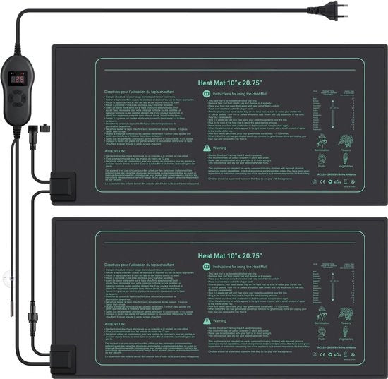 Mat di riscaldamento per piante con termostato - 2 pezzi, 30 W, impermeabile e resistente al PVC