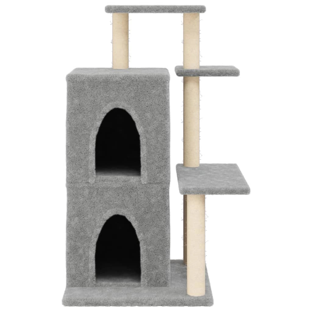 Tiragraffi per gatti torre per arrampicata giocattolo piattaforma per arrampicata con tiragraffi in sisal leggero 97 cm grigio 02_0022635