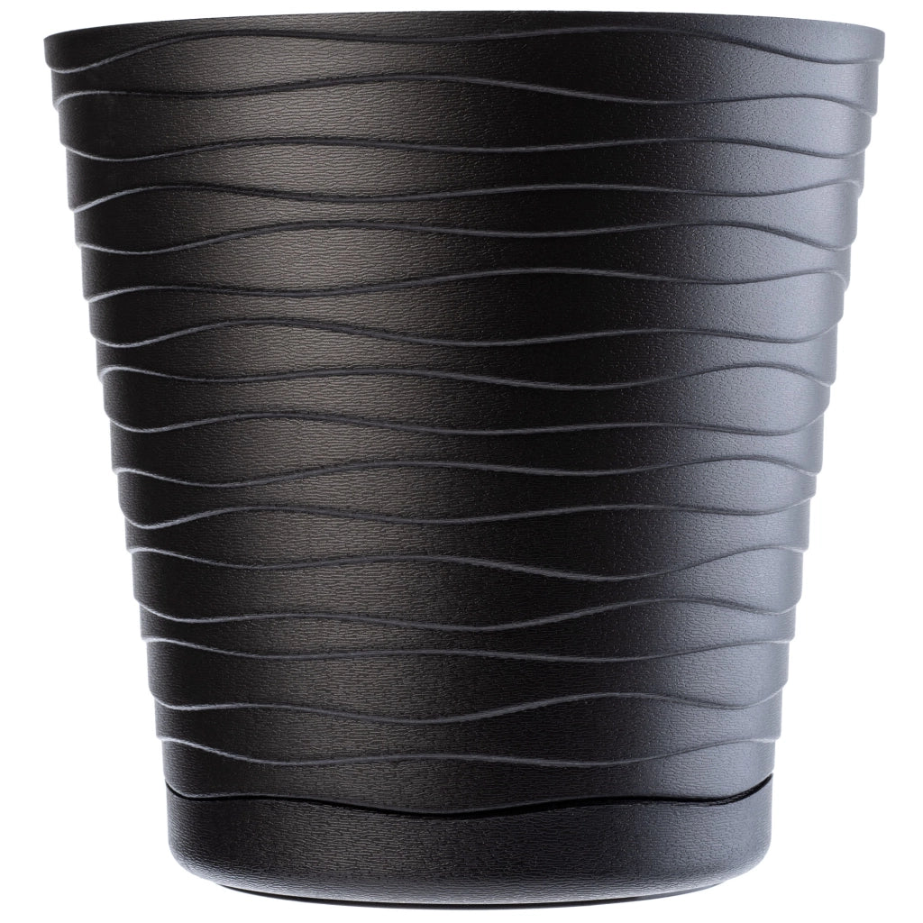 Vaso da fiori KADAX da 30 cm, con coperchio in plastica e supporto.