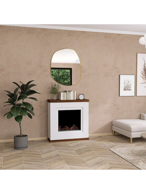 Camino elettrico da pavimento con cassetta da 600 senza riscaldamento Bianco opaco - VENA