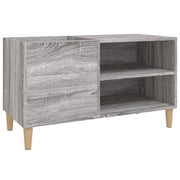 Mobile porta dischi classico con ampio spazio contenitivo 84,5 x 38 x 48 cm legno composito grigio 02_0049200