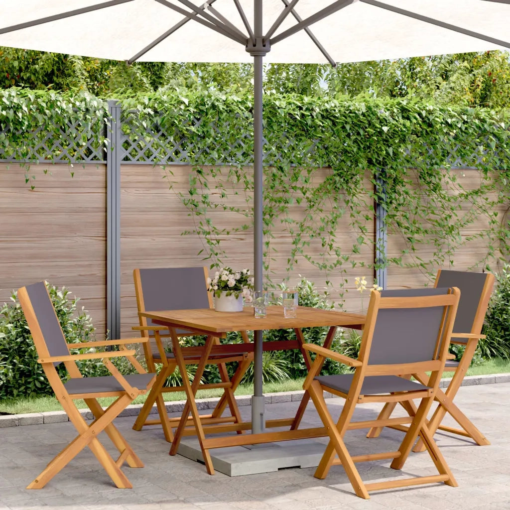 Set Pranzo da Giardino 5pz Antracite Tessuto e Legno Massello 3281833