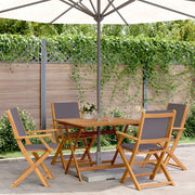 Set Pranzo da Giardino 5pz Antracite Tessuto e Legno Massello 3281833