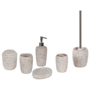 Set di 6 accessori da bagno in vetro di colore bianco nero e rosso moderno scandinavo