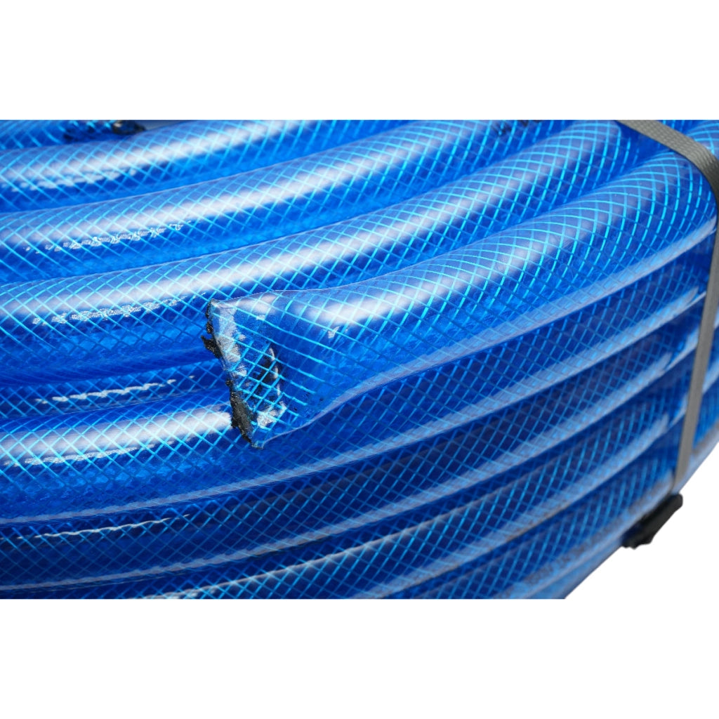 Tubo da giardino in PVC trasparente da 25 mm (1 pollice) con inserto tessile intrecciato, rotolo da 50 m Breckner Germany