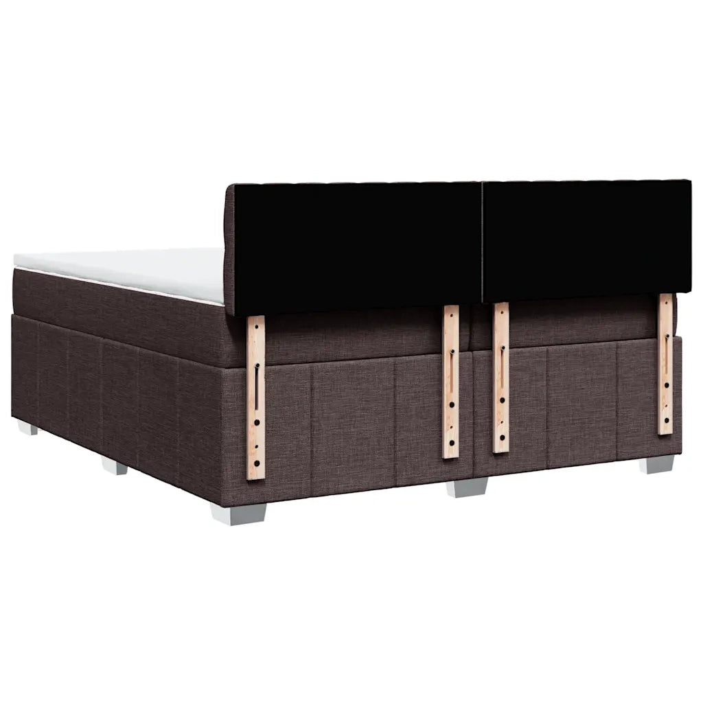 Giroletto a Molle con Materasso Marrone Scuro 200x200cm Tessuto 3289485