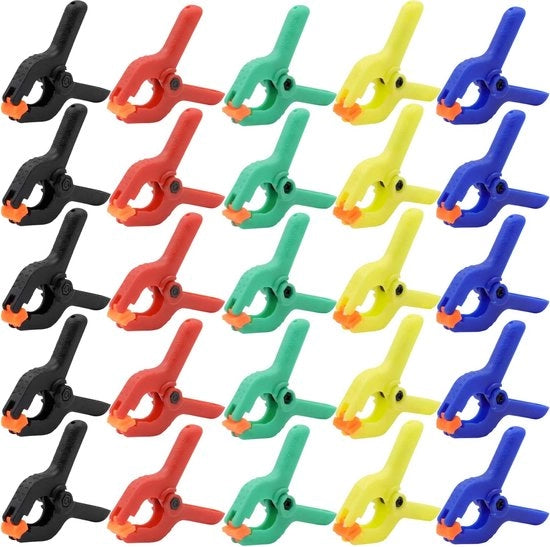 25 pezzi di clip nylon, clip mini, clip piccoli, clip, clip piccoli, per progetti DIY, studi fotografici, lavorazione del legno, sfondo fotografico (5 colori)