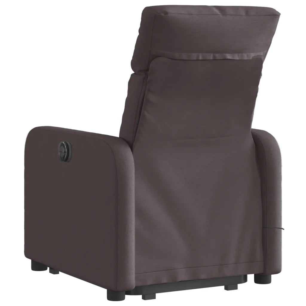 Poltrona Alzapersona Massaggi Reclinabile Marrone Scuro Tessuto 3206713