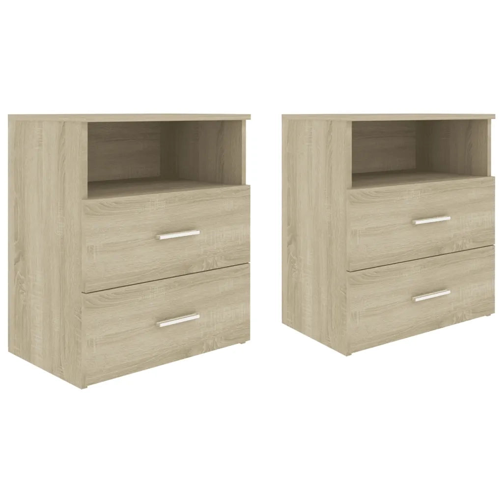 Set di 2 Comodini | Armadio da Notte | Mobiletto da notte Rovere Sonoma 50x32x60 cm