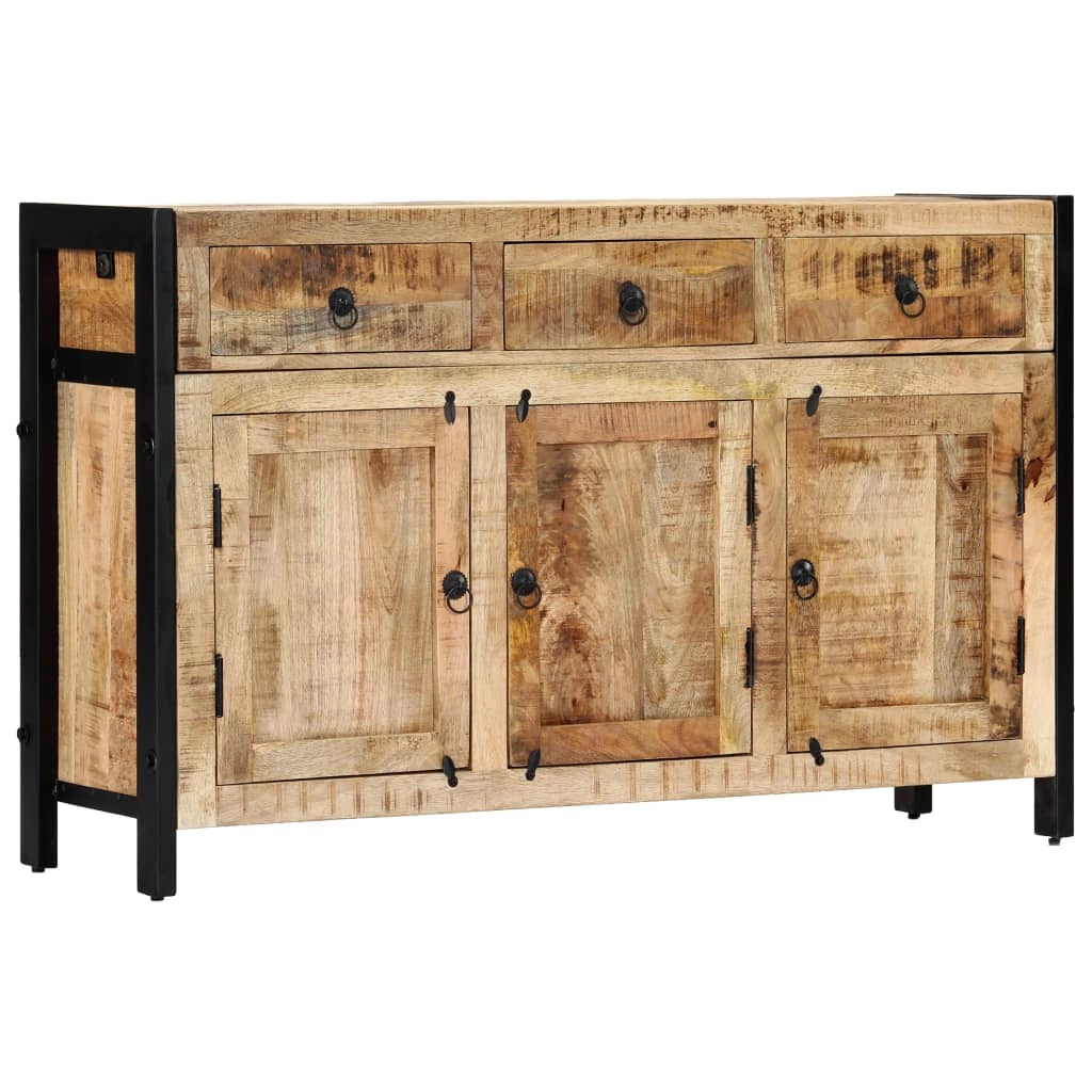 Buffet credenza cassettiera armadio mobile contenitore organizer per cucina soggiorno salotto 120 x 35 x 76 cm legno massello di mango marrone 02_0029542