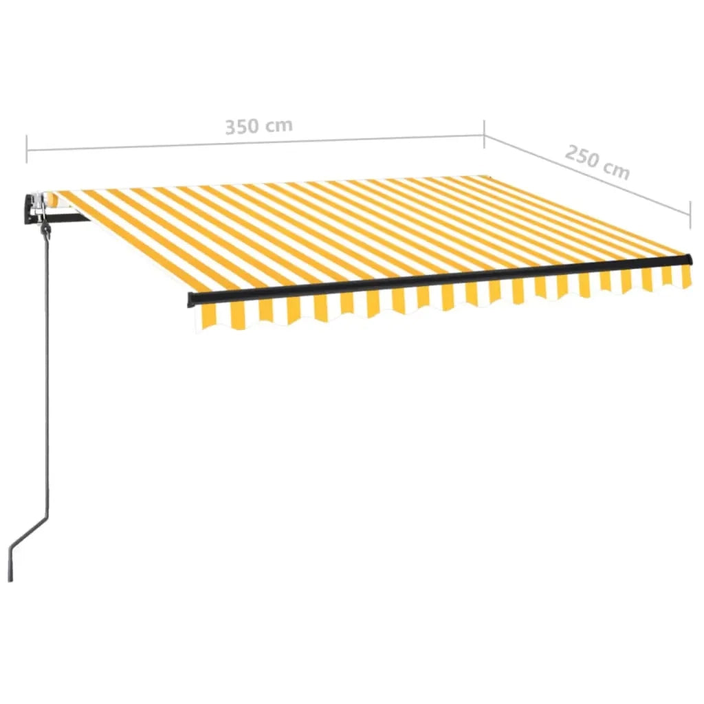 Tenda Automatica Sensore Vento e LED 350x250 cm Gialla Bianca 3069093