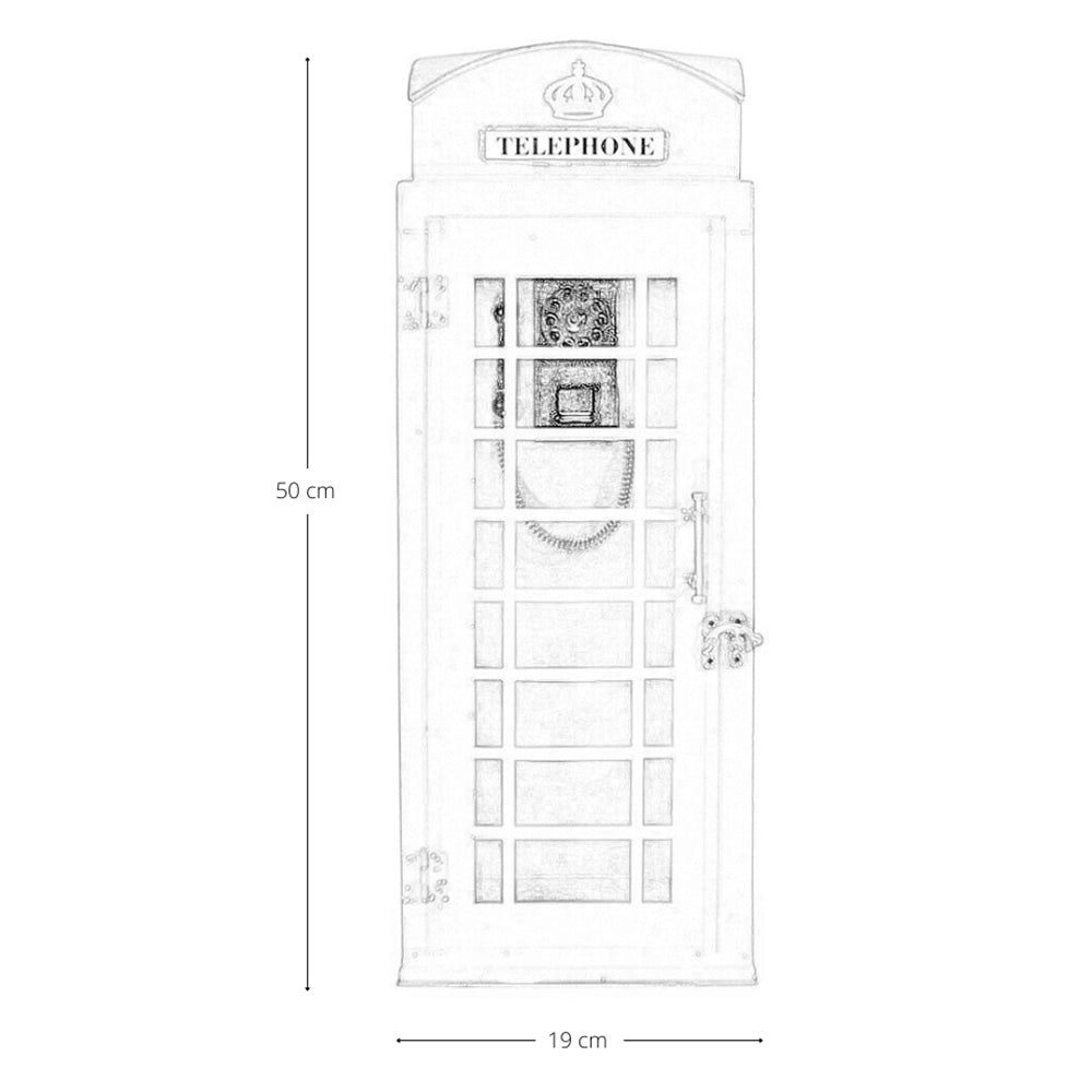Cabina Telefonica Londra Rossa h 50 cm in Metallo Oggetto Decorativo Stile Retrò