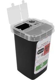 Contenitore per rifiuti - Scatola per rifiuti - Contenitore per spazzatura - Contenitore per residui - Contenitore per residui di rasatura - Negozio di parrucchiere - Nero - Contenitore per rifiuti