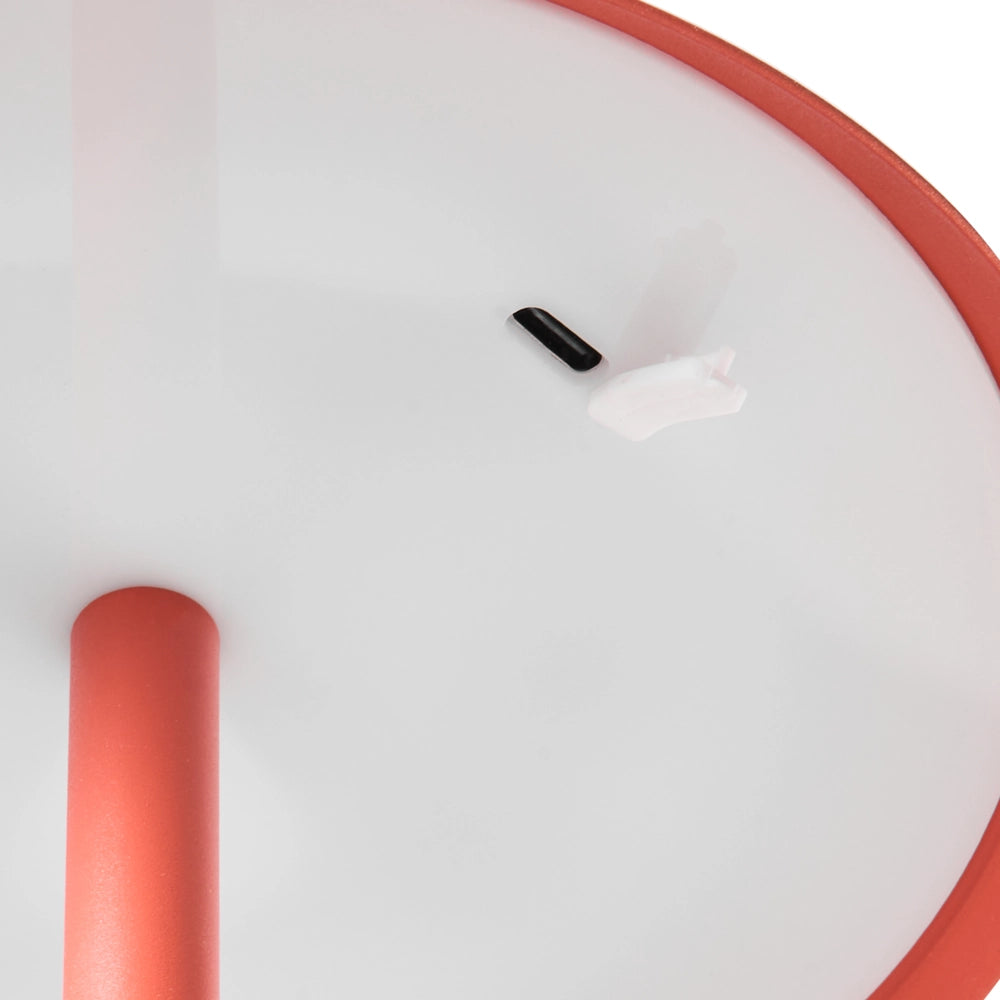 Lampada da tavolo wireless in metallo rosso per interni ed esterni con porta USB C ricaricabile