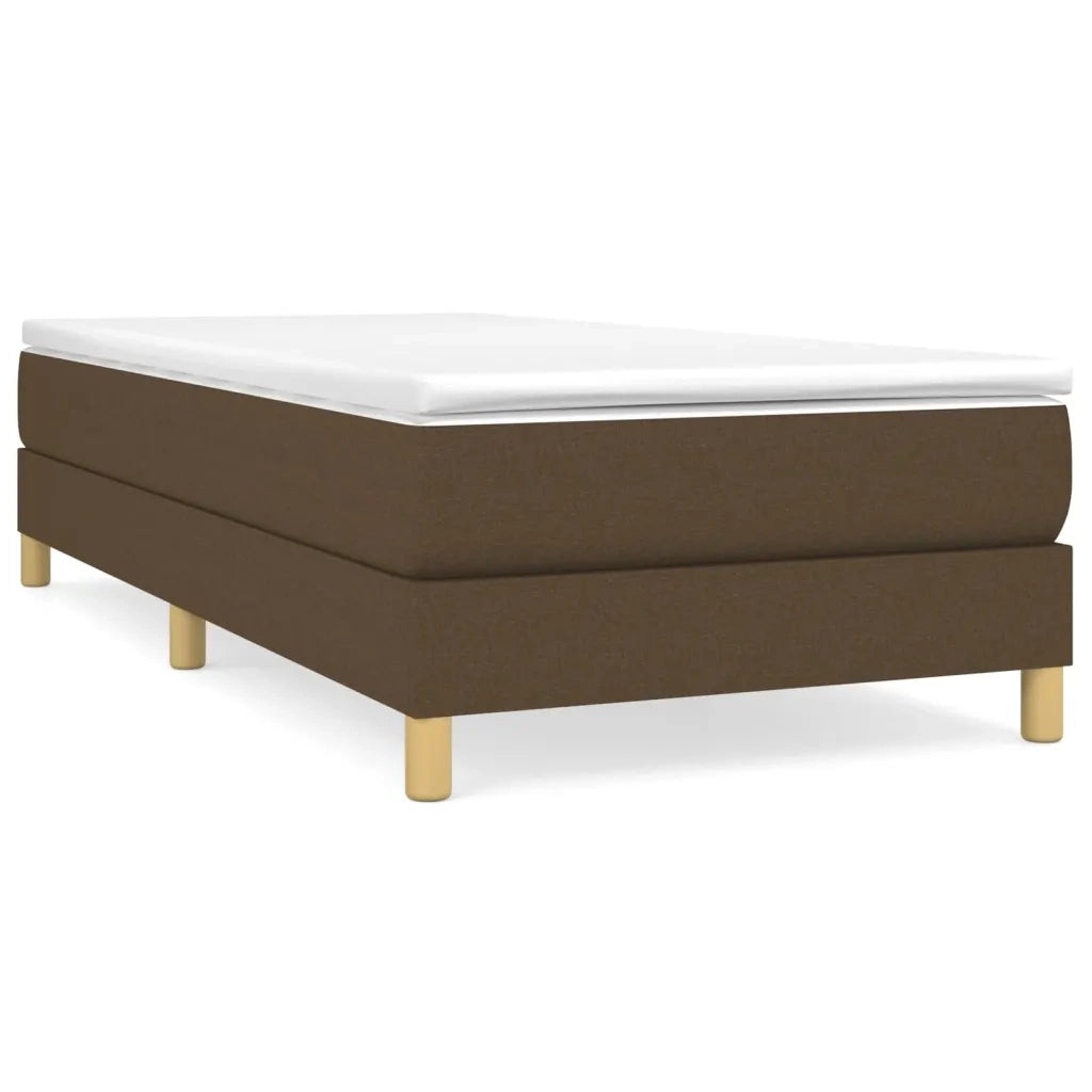 Struttura Letto a Rete a Molle-Giroletto Marrone Scuro 90x200 cm Tessuto 937201
