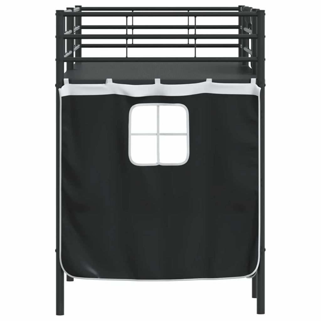 Struttura del Letto Loft per Bambini con Tendine Nero 42020787