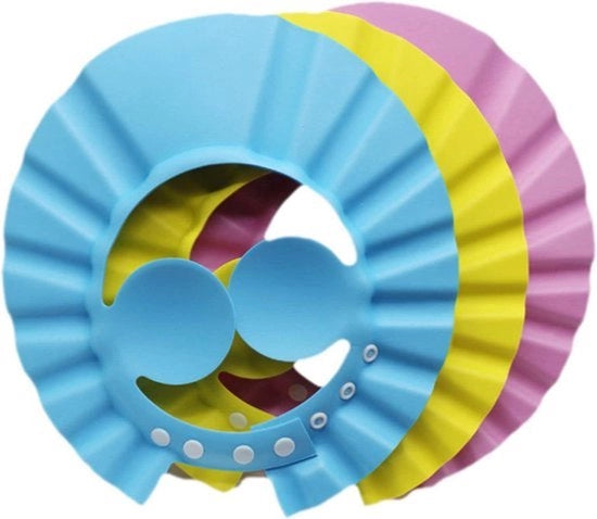 3 Set di Protezioni per Capelli per Bambini - EVA Rosso Giallo Blu - Protezione per la Doccia per Bambini in Età Prescolare