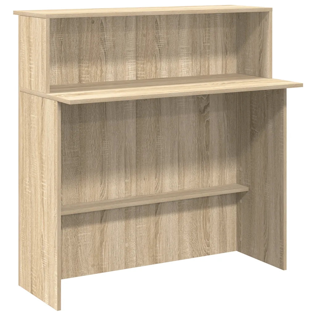 Scrivania per Reception Rovere Sonoma 100x50x103,5 cm in Legno Massello 859026