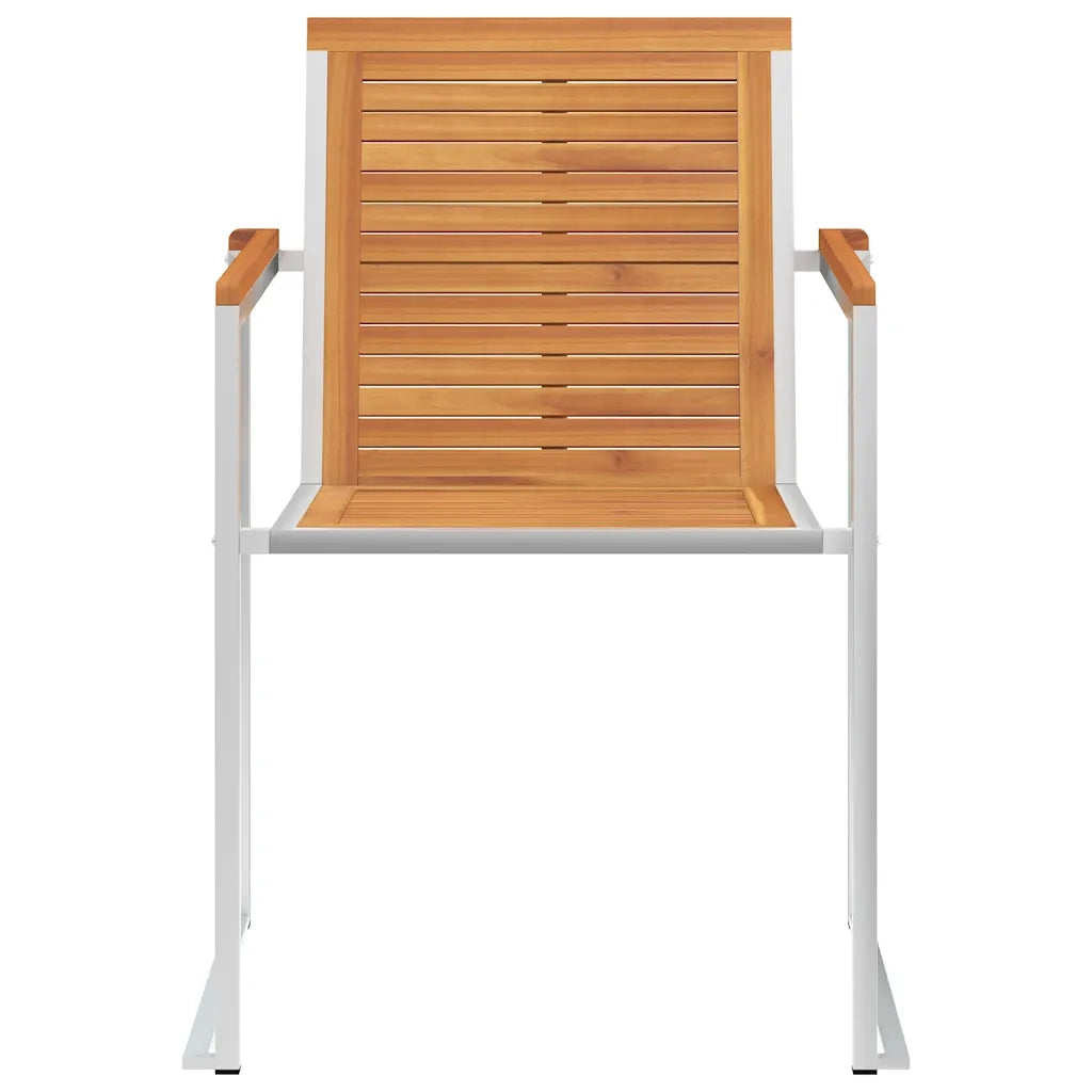 Sedie da Giardino 2 pz con Cuscini in Legno Acacia e Acciaio