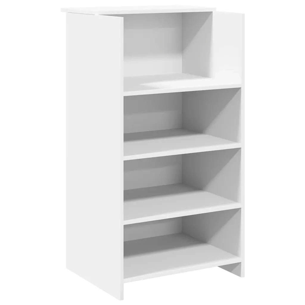 Banco Reception | Scrivania | Tavolo da Ufficio Bianco 155x50x103,5 cm in Legno Multistrato